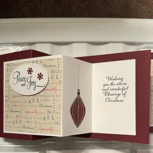 6 Elegant Handmade Holiday Cards Set - Tri-fold. Beautiful! - Picture 5 of 6